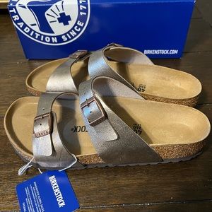 Birkenstock Women's Sandales Sydney Birko-flor Graceful Taupe SIZE 40